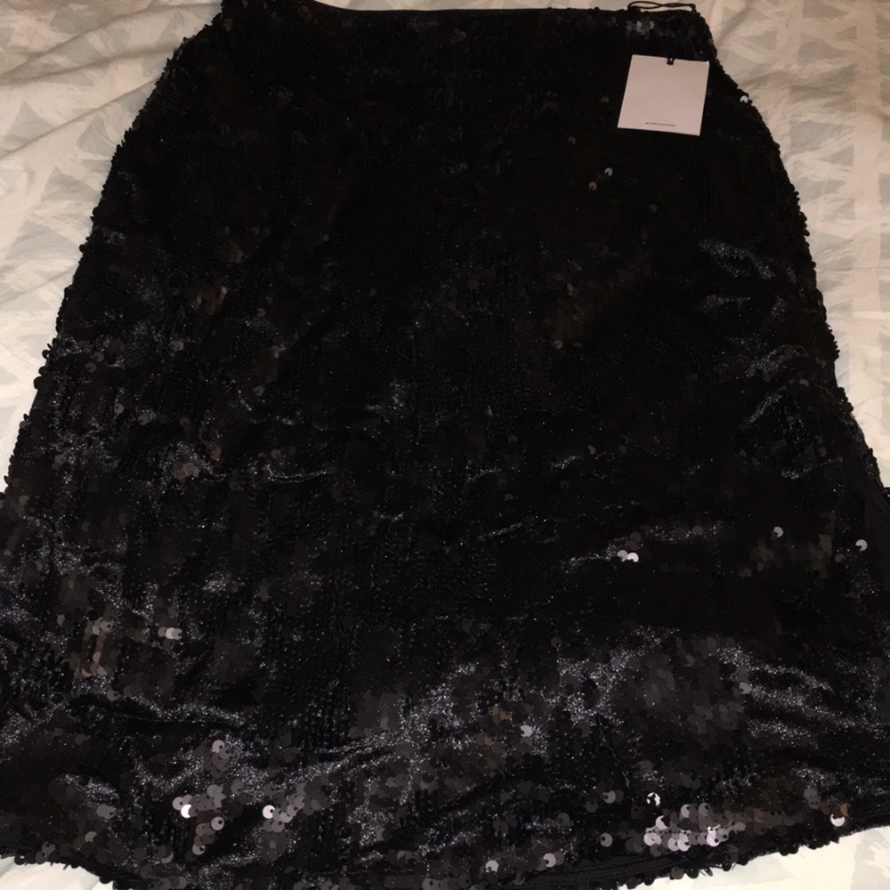 Black Sequin Pencil Skirt